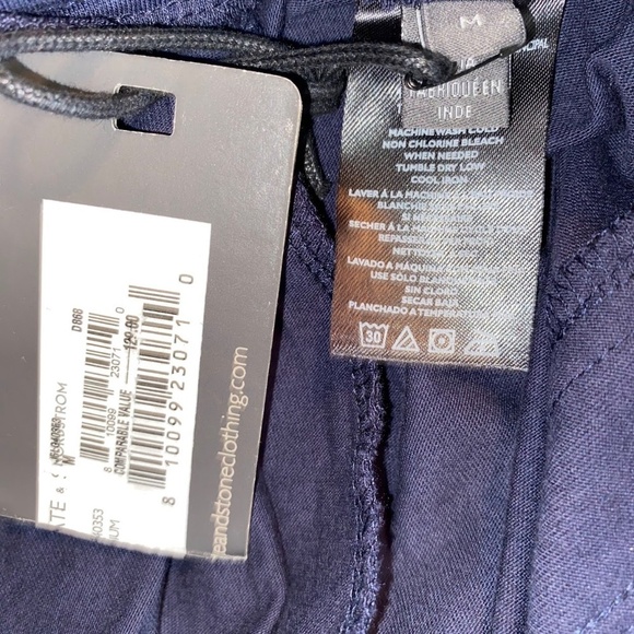 NWT Slate & Stone Navy Blue Pull On Drawstring Cotton Athletic Shorts Medium NEW - Picture 5 of 6